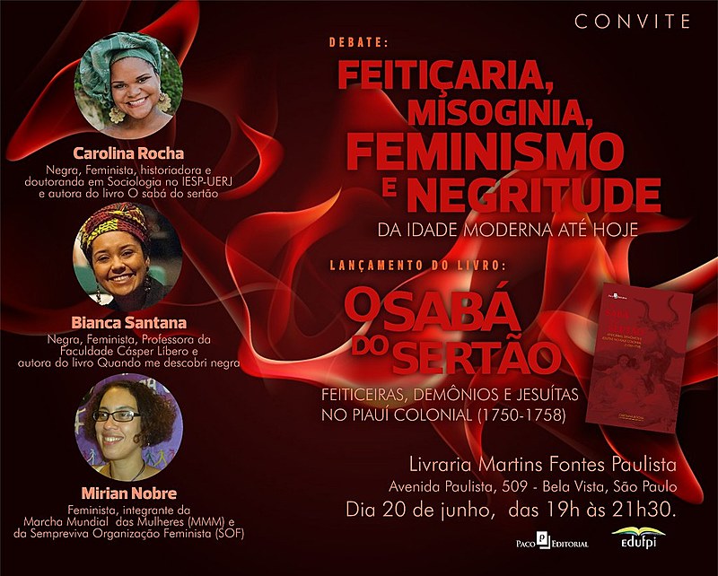 Debate "Feitiçaria, Misoginia, Feminismo e Negritude" acontece na Livraria Martins Fontes, na região central de São Paulo