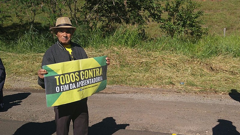 Trabalhador rural do Sudoeste do Paraná durante o ato na BR 163