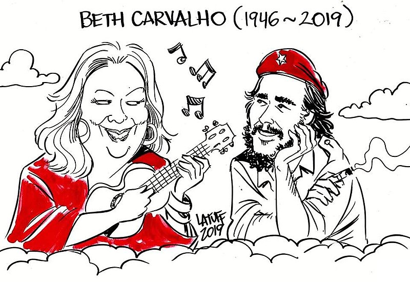 Beth Carvalho, madrinha da esquerda