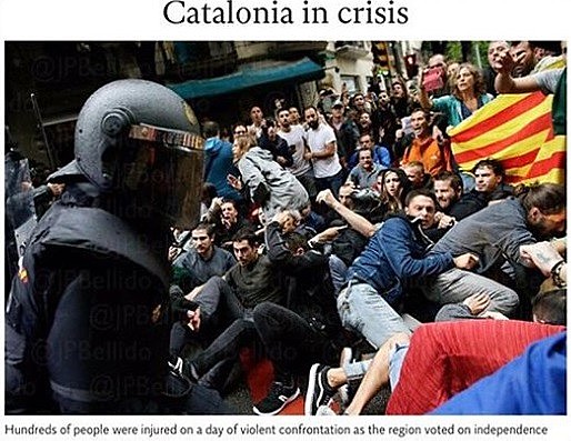 Portais e capas de dezenas de periódicos de diversos países do mundo repercutem as imagens das agressões nas ruas de Barcelona