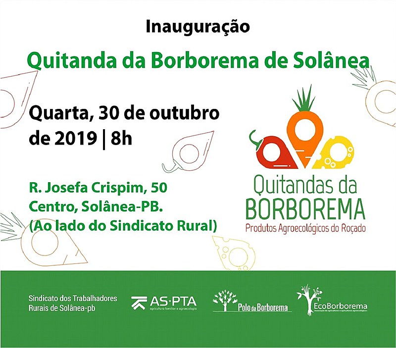 A rede das Quitandas da Borborema contará pontos fixos em Arara, Esperança, Queimadas, Remígio, Solânea, Campina Grande e Esperança