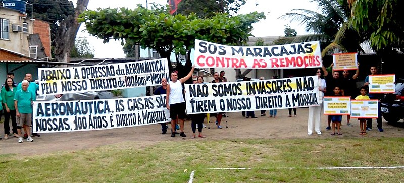 Em outubro do ano passado, moradores de Maracajás fizeram protesto pacífico contra as ameaças de remoção e intimidação da Aeronáutica