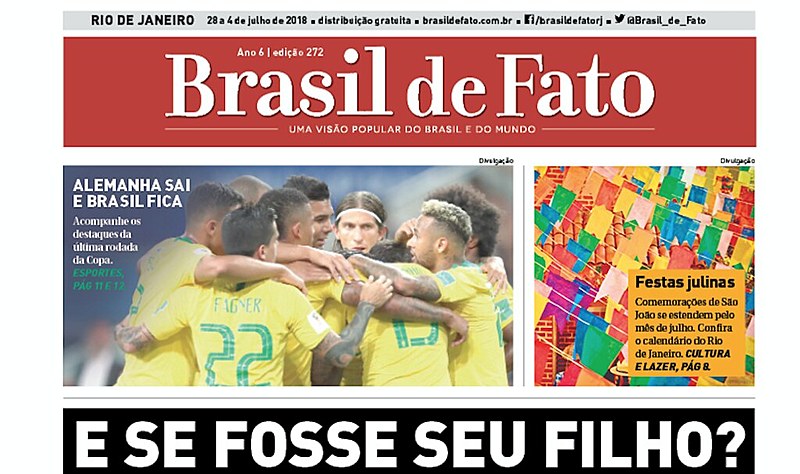 A edição 272 do Brasil de Fato Rio de Janeiro está nas ruas da cidade