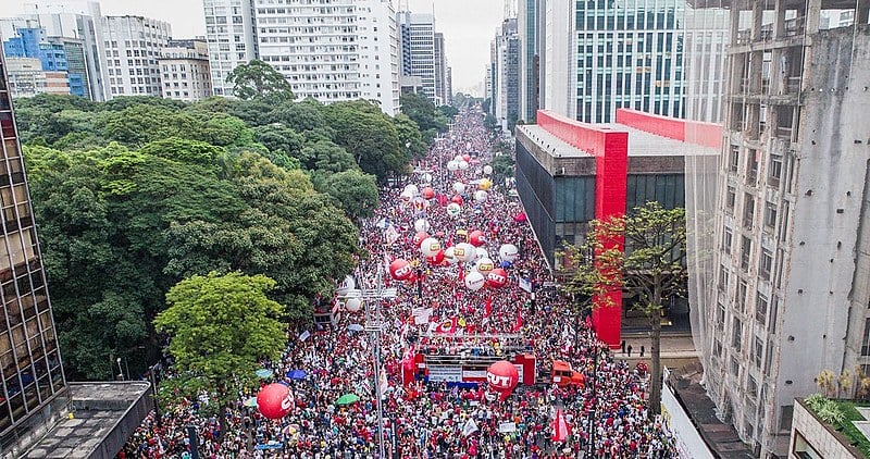 Manifestação contra a reforma da Previdência
