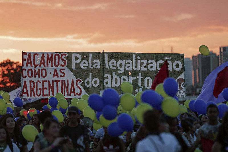 Manifestação de mulheres na capital, Brasília (DF), em agosto de 2018