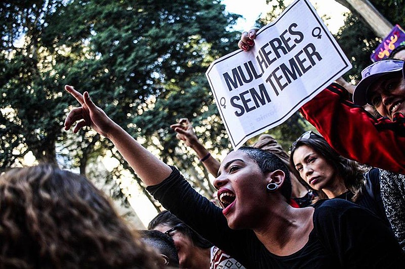 Elas pedem a saída do presidente Temer, a derrubada das reformas e o fim das violências contra a mulher
