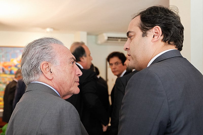 Michel Temer conversa com Paulo Câmara em almoço com governadores na residência do presidente da Câmara
