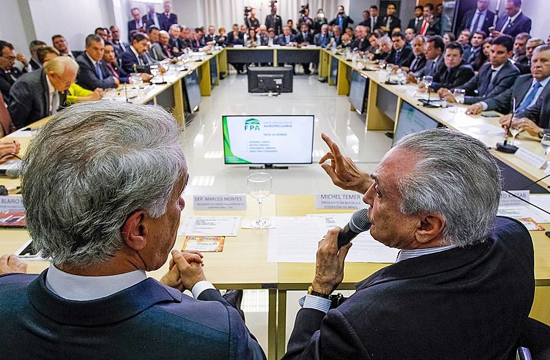 Temer em almoço com a bancada ruralista, em julho de 2016