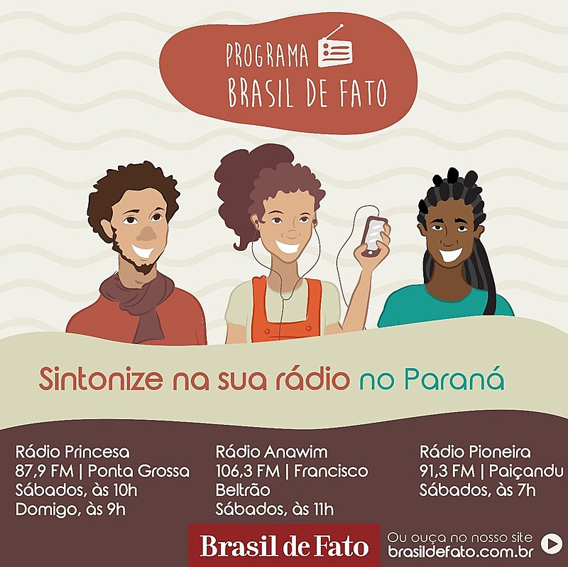 O programa Brasil de Fato também é transmitido por rádios nos estados de SP, PE, MG e RJ