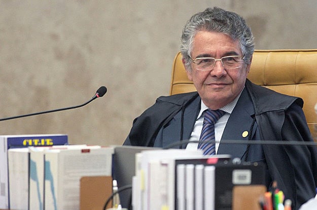 Ministro Marco Aurélio Mello durante sessão do Supremo Tribunal Federal