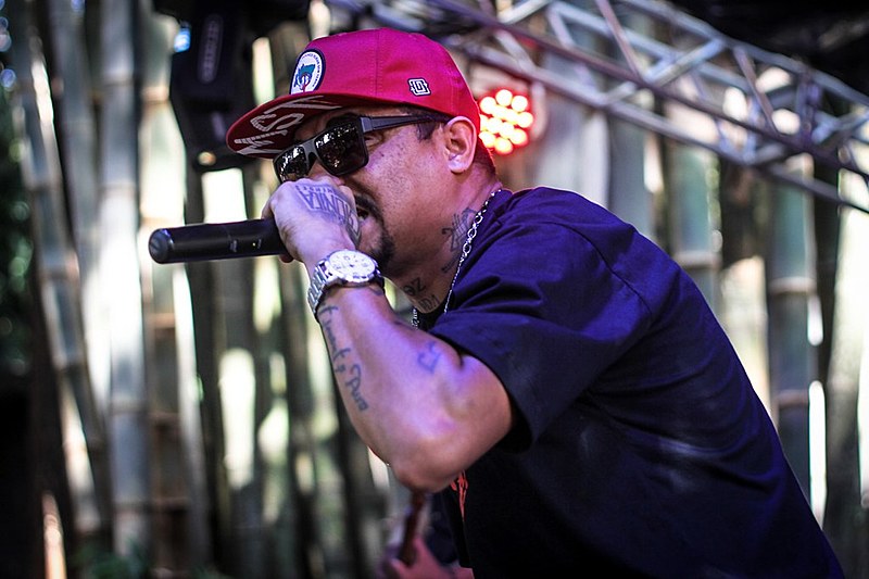 Rapper Crônica Mendes canta durante a 3ª Feira da Reforma Agrária, no Parque da Água Branca, em São Paulo