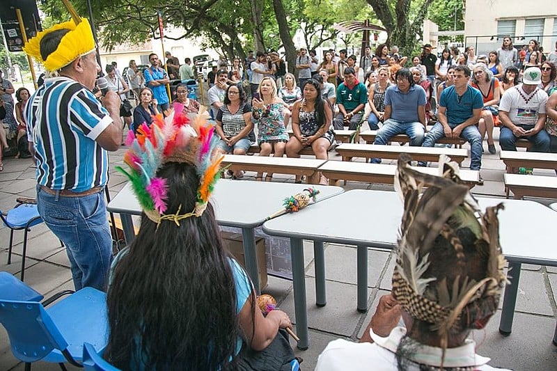 Encontro que discutiu as experiências do ‘Saberes indígenas’ aconteceu nesta terça, na UFRGS.