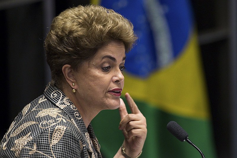 Dilma Rousseff durante depoimento no Senado Federal no dia 29 de agosto