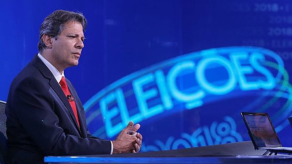 O candidato do PT a presidente, Fernando Haddad, enfrentou bancada hostil no telejornal de maior audiência no país