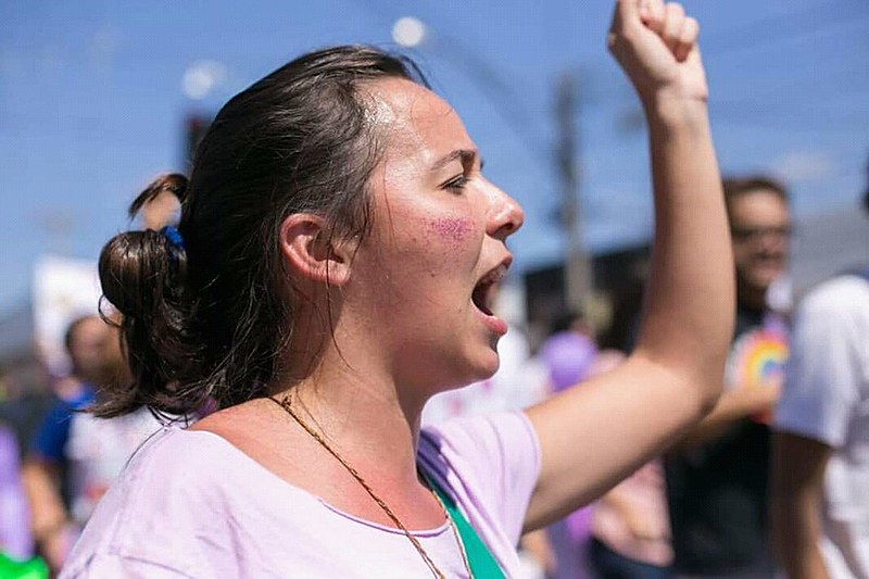 Clara é uma das Margaridas que viajou do RN até Brasília para Marchar