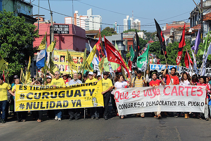 População pediu imediata anulação do julgamento dos camponeses de Curuguaty e a renúncia do presidente Horacio Cartes