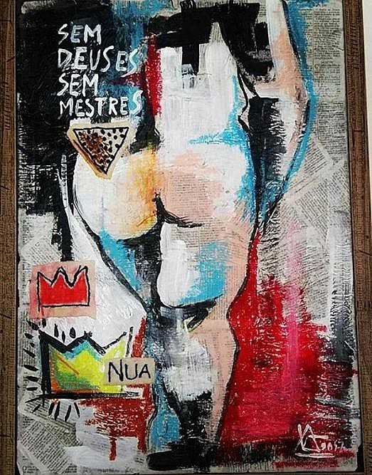 "Sem Deuses, Sem Mestres" - by Vanessa Cardoso - tela esteve em exposição em nov/2017