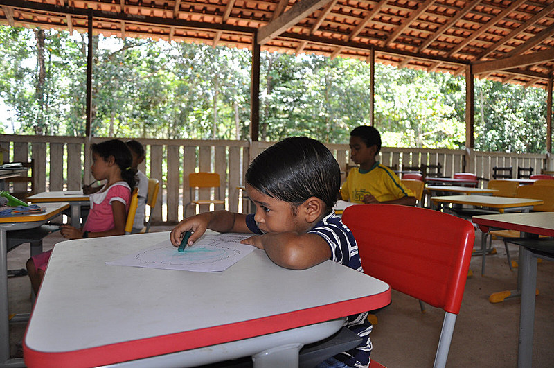 Escola da comunidade Espírito Santo, comunidade quilombola localizada em Acará, um dos municípios do Pará