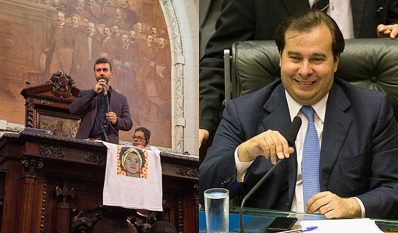 Marcelo Freixo (esq.) e Rodrigo Maia (dir.) são dois dos candidatos à Presidência da Câmara