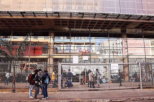 Estudantes no Centro Paula Souza, em São Paulo, ocupado em maio nos protestos contra a "merenda seca"