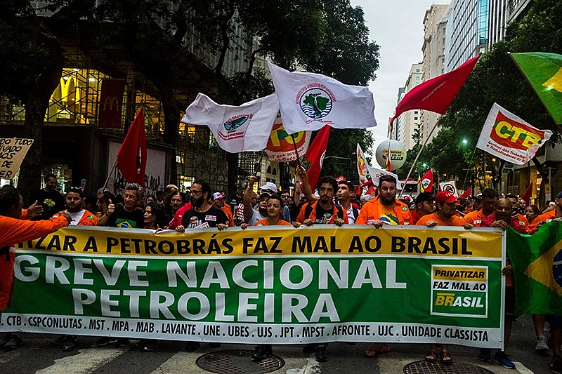 Manifestação petroleiros no Rio de Janeiro
