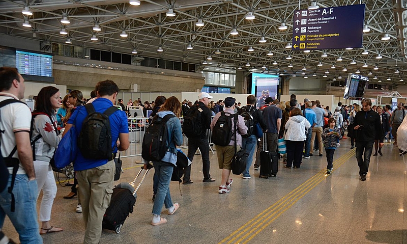 Argentinos no aeroporo Galeão