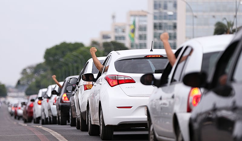 Ato de motoristas de Uber