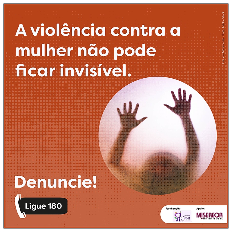 Post de divulgação, violência contra a mulher