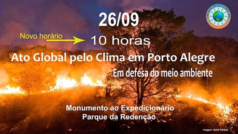Ato Global pelo Clima acontece neste sábado em Porto Alegre