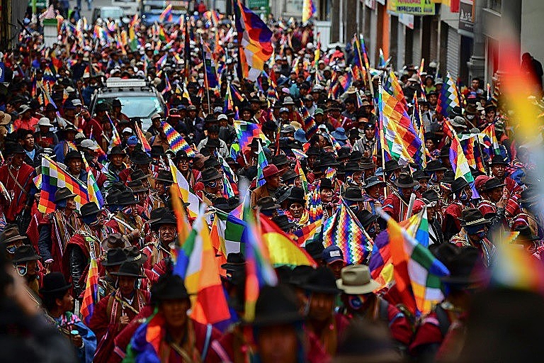 Bolívia, manifestação indígena