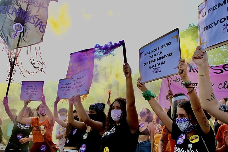 foto de manifestação, feminismo