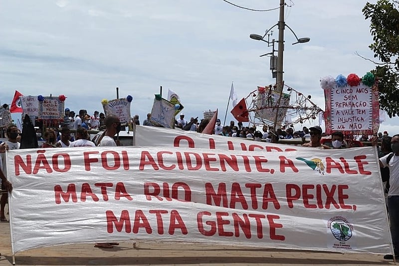 faixa, manifestação, mab, vale