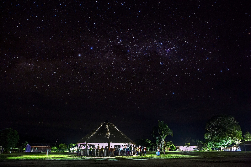 Céu estrelado na aldeia Tukayá, na Terra Indígena Xipaya (PA) na V Semana do Extrativismo