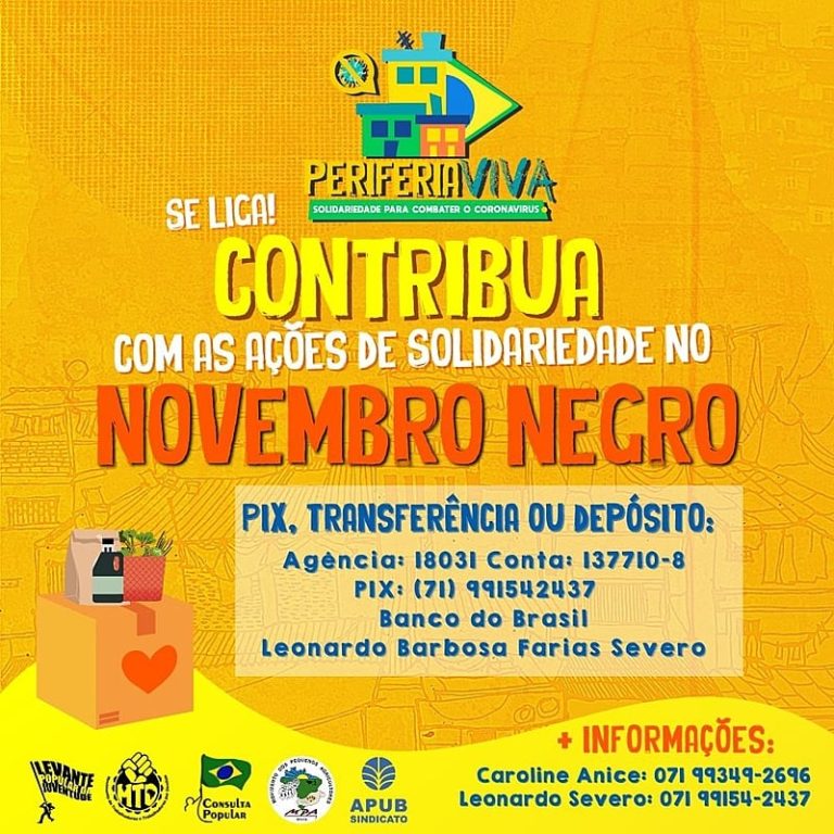 Periferia Viva realiza ações de solidariedade no novembro negro em Salvador