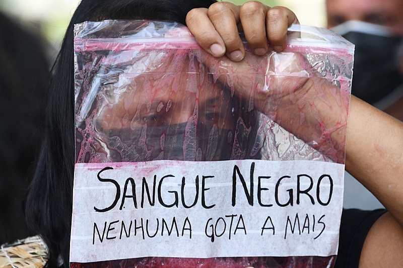 Protesto antirracista em Brasília (DF) em repúdio ao assassinato do refugiado congolês Moïse Kabagambe