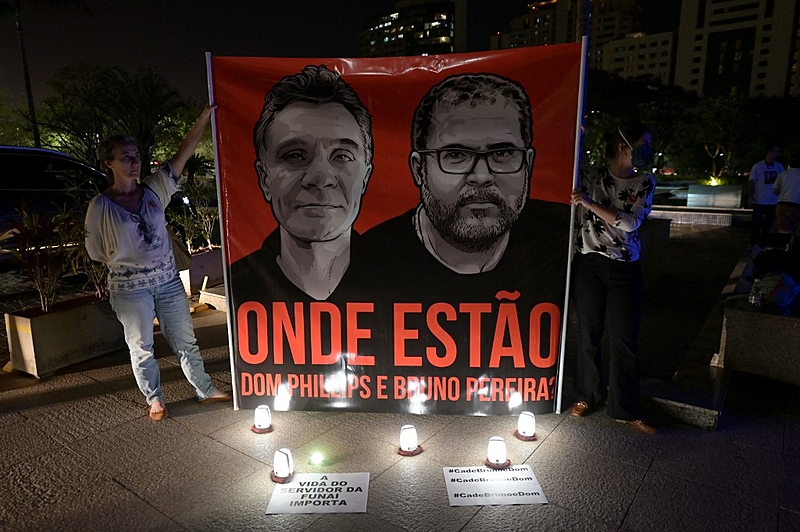 Servidores da Funai fazem vigília por indigenista e jornalista desaparecidos na Amazônia, em 9 de julho de 2022