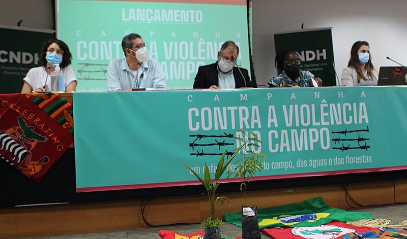 Campanha contra violência no campo foi lançada na sede do Conselho Nacional de Direitos Humanos (CNDH), em Brasília (DF)