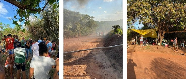 Atingidos por barragem da mineradora Equinox Gold protestam por água potável há uma semana