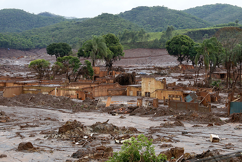 Bento Rodrigues, Mariana (MG) após rompimento da barragem do Fundão em 2015