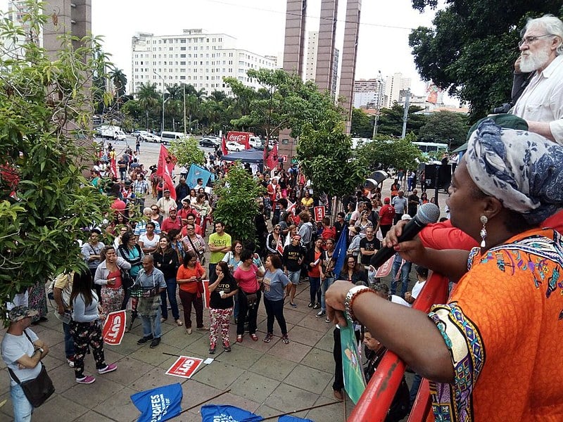 Concentração da manifestação, na manhã de sexta (10) em BH, contra a reforma trabalhista