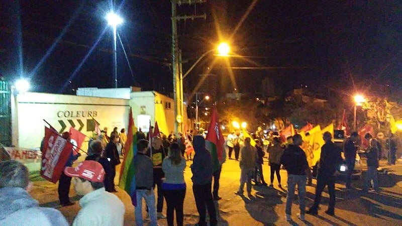 Piquete na garagem Coleurb de Passo Fundo, na região Norte do RS
