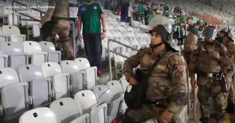 No jogo de sábado (25), no Mineirão,houve confronto entre policiais e torcedores