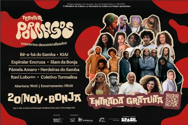 3º Festival Porongos ocorre nesta quarta (20) com mais de nove horas de programação gratuita