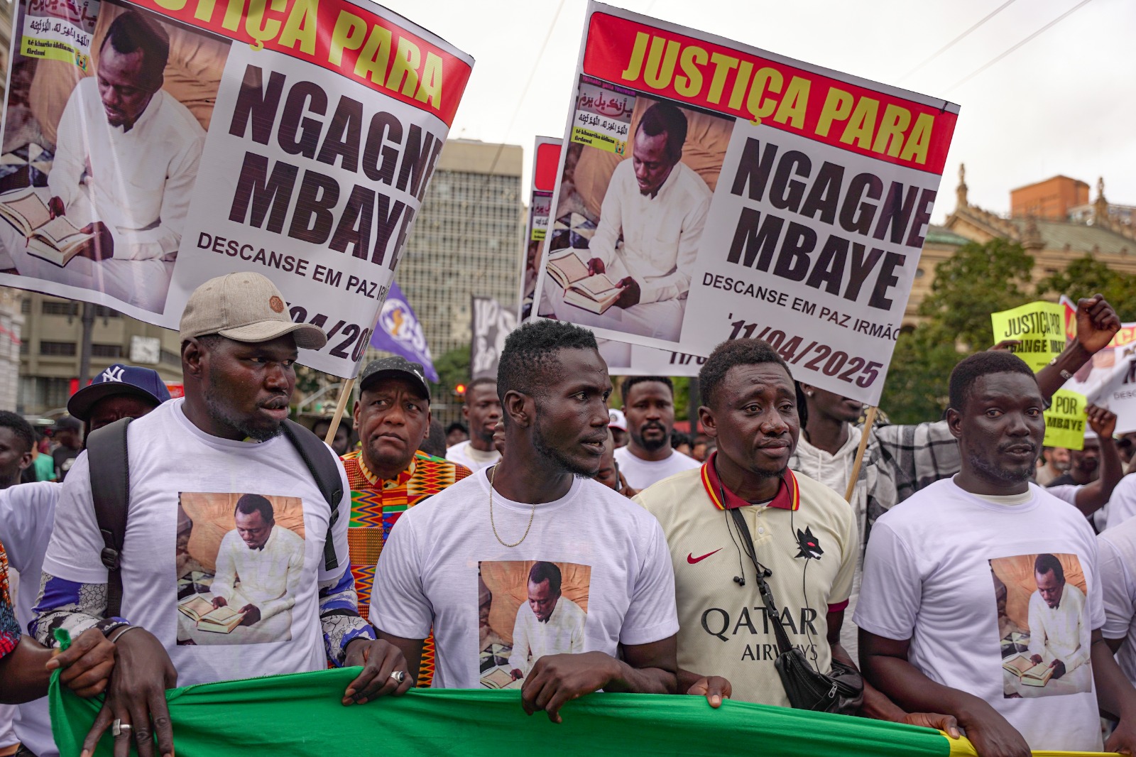 Protesto pede justiça por Ngagne Mbaye no centro da capital paulista