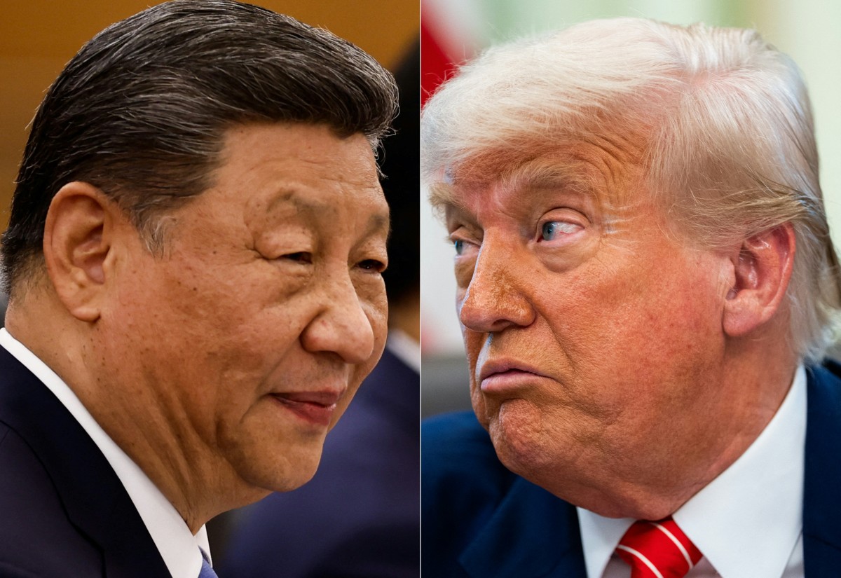 Presidente chinês Xi Jinping e seu homólogo estadunidense, Donald Trump.