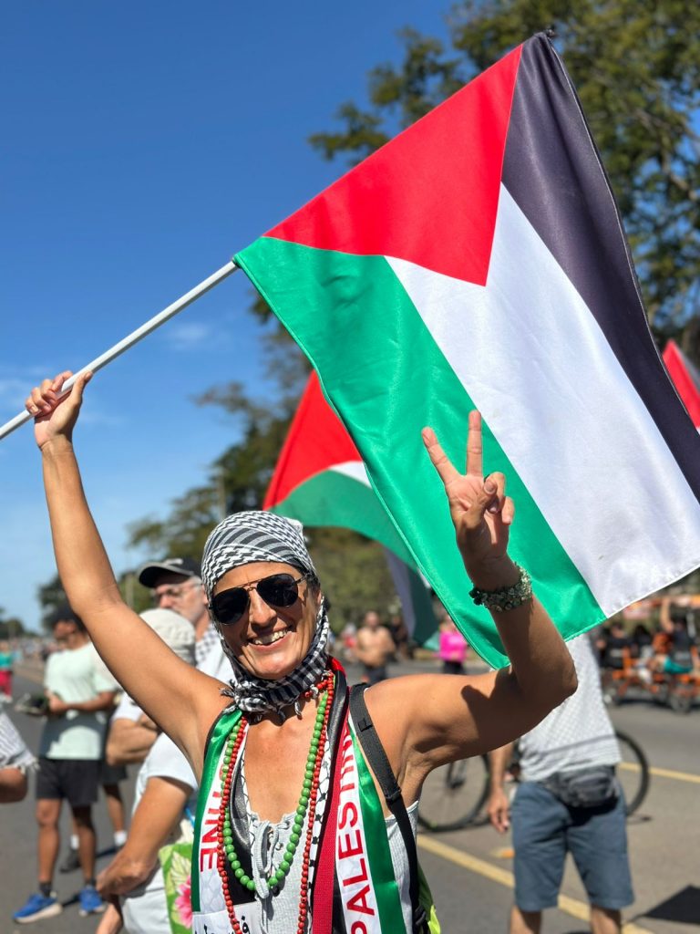 Manifestantes ocupam Eixão do Lazer em apoio à Palestina e contra relações com Israel