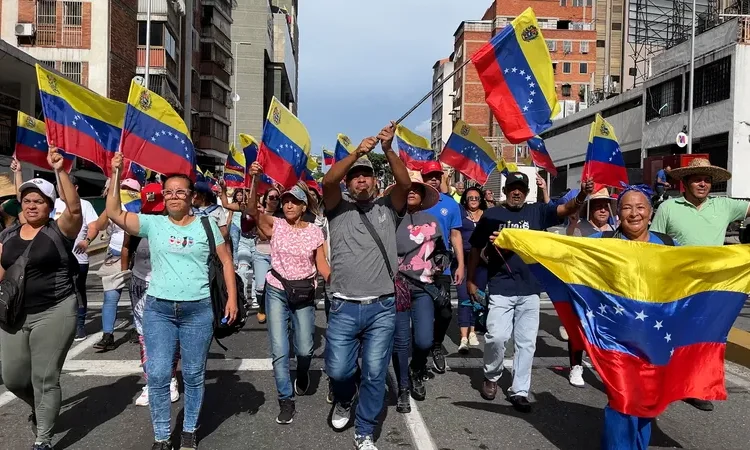 Chavistas foram às ruas para defender vitória de Nicolás Maduro depois das eleições (2024)