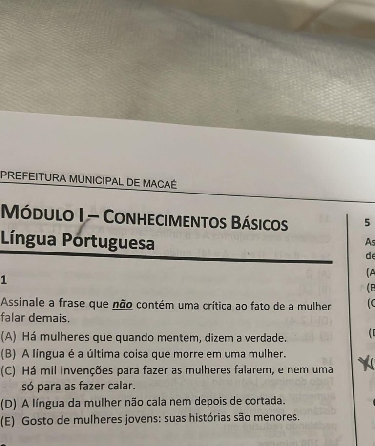 Machismo em concurso público leva a condenação de banca organizadora e prefeitura