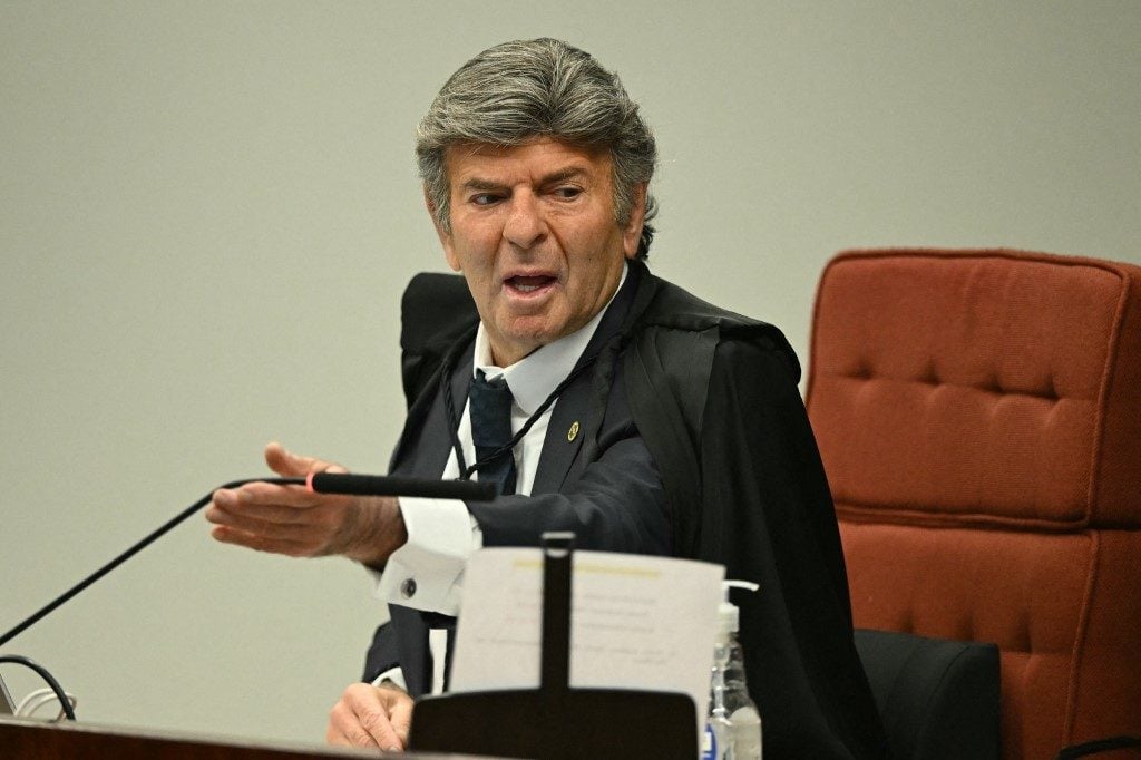 Ministro do STF Luiz Fux durante julgamento da trama golpista