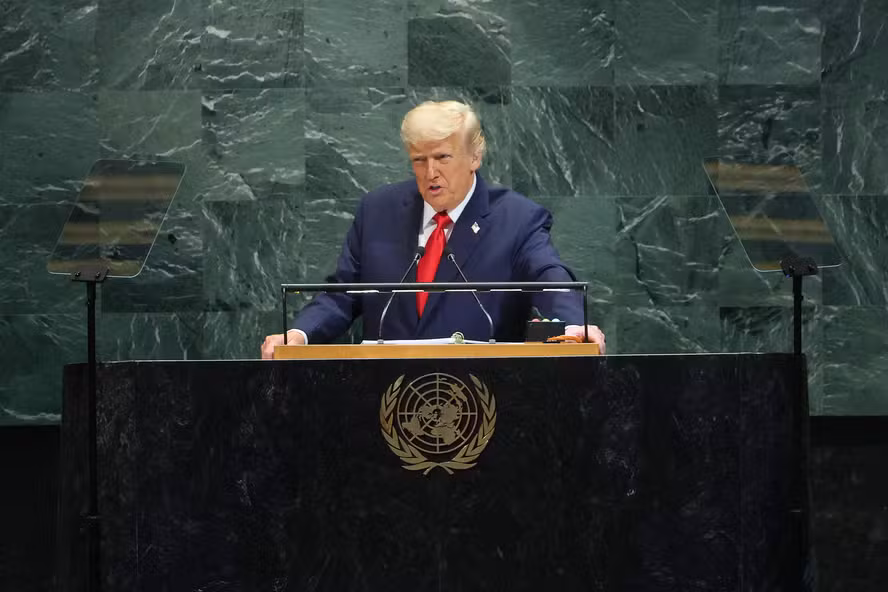 Presidente dos EUA, Donald Trump, durante discurso nas Nações Unidas